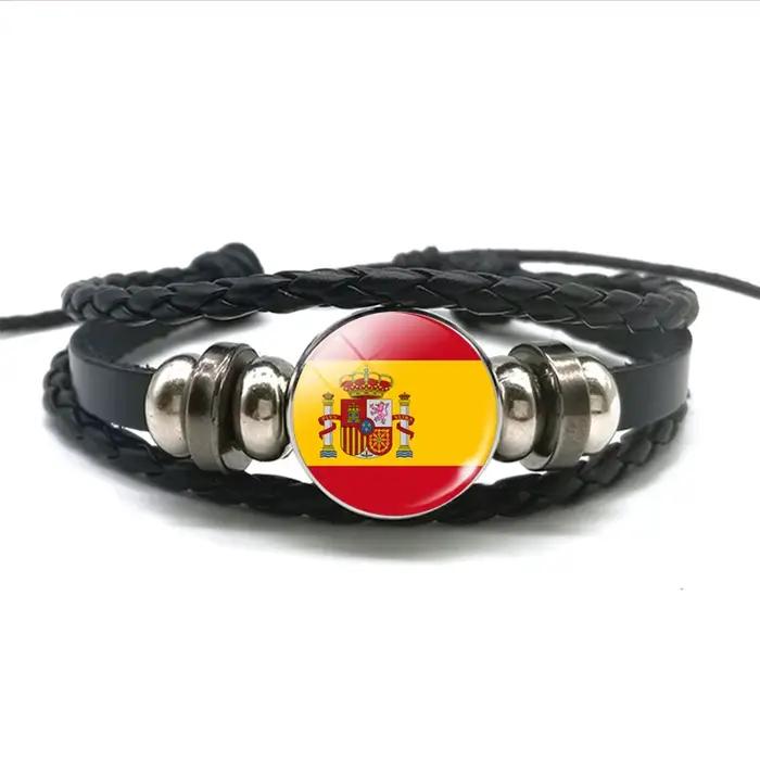 Bracelet en cuir tressé avec ULnoire pour homme, Europe, pays, Royaume-Uni, France, Italie, Espagne, Pologne, Pays-Bas, Russie, Irlande