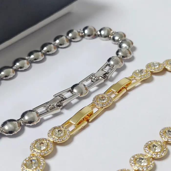 Bracelet tennis rond de luxe tendance pour hommes et femmes. Accessoires de bijoux de mode pour les soirées.