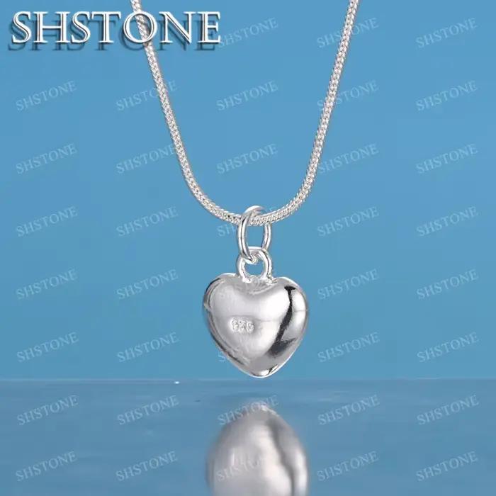 SHSTONE-Collier Coeur en Or 18K pour Femme et Homme, Bijoux à Breloques pour ixde Mariage et Fiançailles, Cadeaux d'Anniversaire pour Amoureux