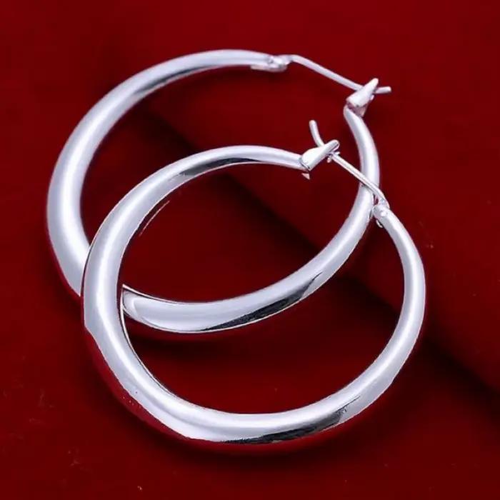 Boucles d'oreilles en or 18 carats, 3.4cm, cercle rond, à la mode, magnifiques, de haute qualité, bijoux classiques pour mariage, pour femmes