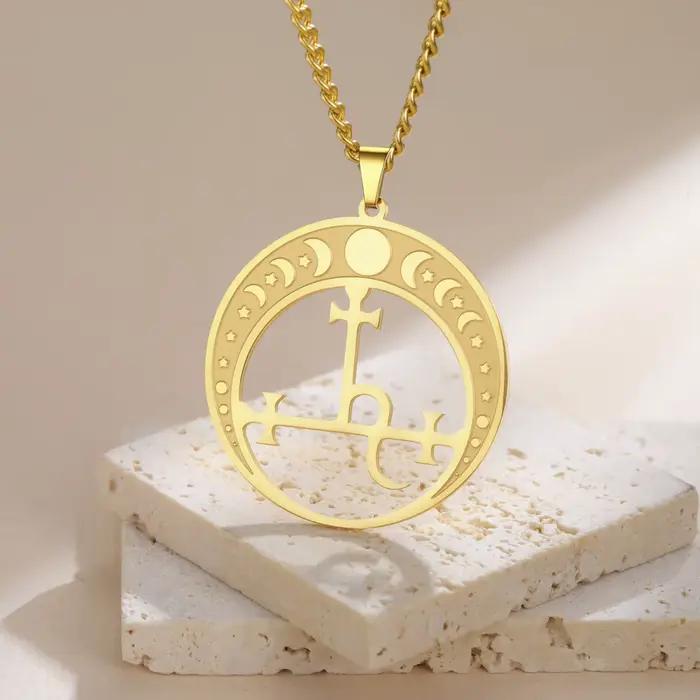 Mythologie païenne Sigil de Lilith collier Sigil de Lilith pendentif collier ésotérique Talisman Wiccan amulette bijoux cadeau pour les femmes