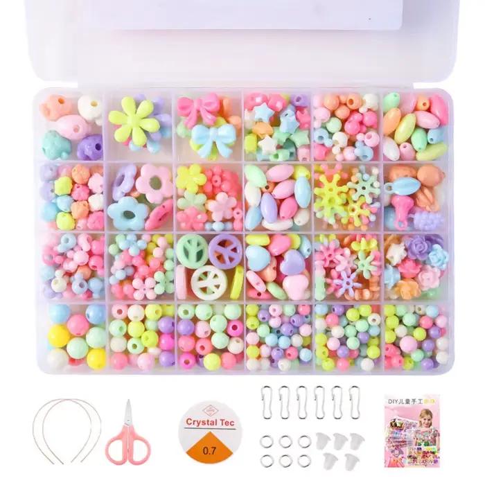 Kit de perles pour la création de bijoux faits main, kit de bricolage créatif pour la fabrication de bracelets, perles créatives pour enfants et filles
