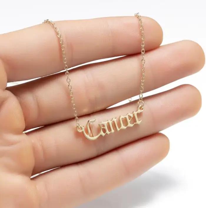 Collier avec 12 constellations en acier inoxydable, collier avec lettres du zodiaque, bélier, lion, taureau, gémeaux, verseau, horoscope, cadeau de noël