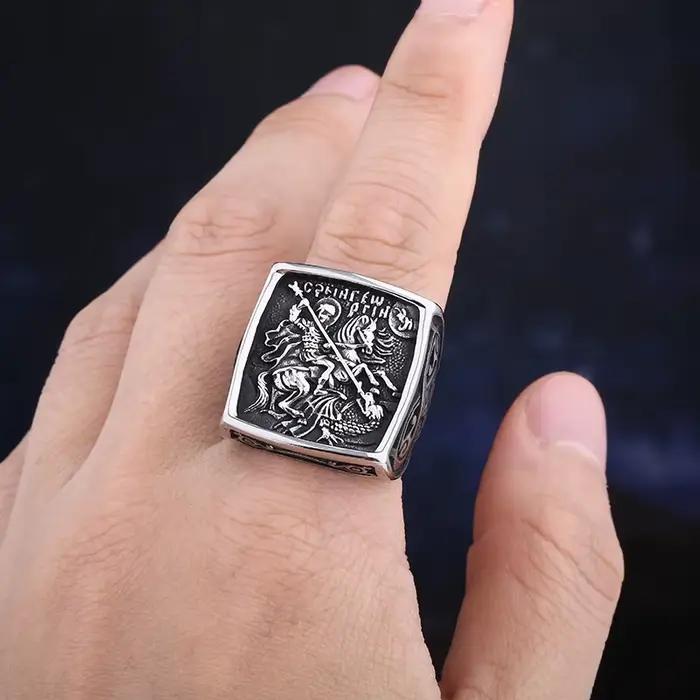 Bague de chevalier spéciale Vintage en acier inoxydable 316L, à la mode, bon détail, bijoux fantaisie chics, livraison gratuite pour hommes, nouvelle collection 2024