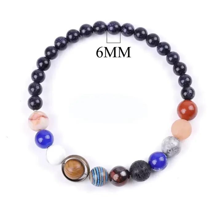 Bracelet système solaire cosmique, huit planètes, Couple, ami, ciel, bijoux, accessoires faits à la main, cadeaux, offre spéciale