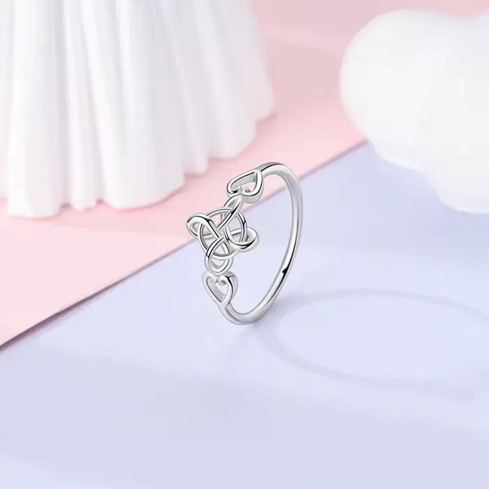 Bagues à nœud celtique originales en argent Sterling 925, bijoux pour femmes et filles, cadeaux d'anniversaire