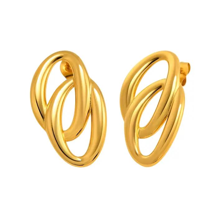 Boucles d'oreilles à tige en forme de feuilles pour femmes, bijoux Bergame imperméables en acier inoxydable anti-allergie