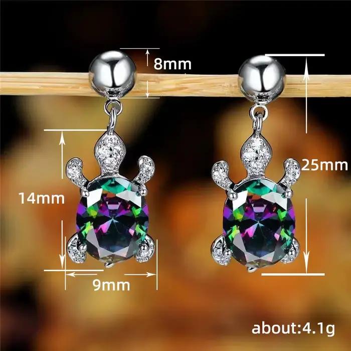 Boucles d'oreilles pendentif tortue en argent Sterling 925 pour femmes, bijoux d'oreille Chic et délicat en forme d'animal, Design exquis, accessoires quotidiens