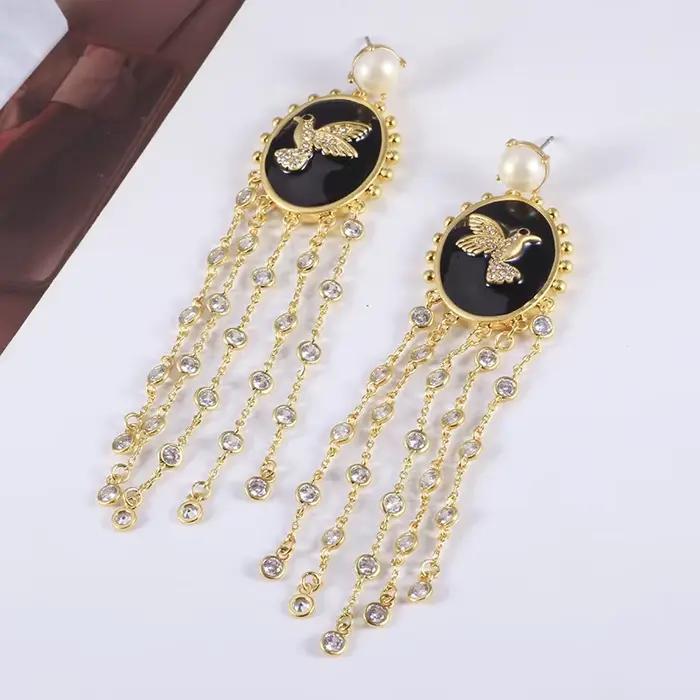 Boucles d'oreilles, collier, bracelet et bague en zircon brillant, motifs floraux, fruités et animaux, style dégradé, mignons et élégants, inspirés de la mode européenne et américaine, vente en gros