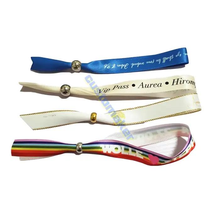 Bracelet personnalisé en ruban de satin personnalisé, bracelet personnalisé, activité socialement utile de concert de mariage d'événement, 200 pièces