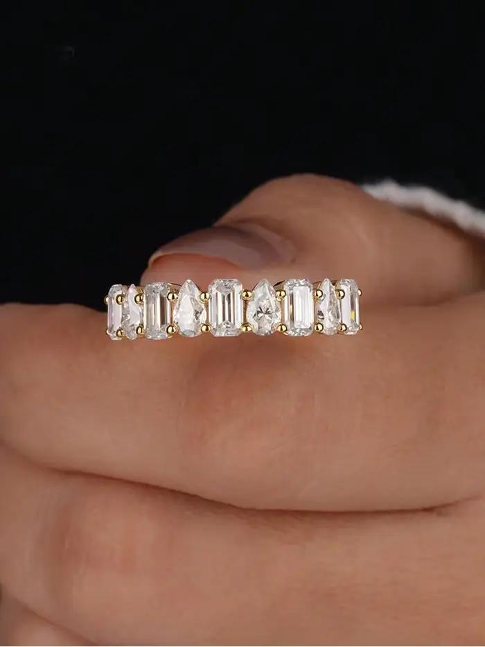 Bague en argent Sterling 925 pour femmes, magnifique, classique, rectangulaire, poire, Zircon, fiançailles, mariage, mode, bijoux fins de haute qualité