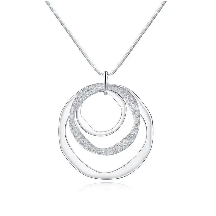 Collier en argent Sterling 925 pour femmes, bijoux de luxe pour mariage, style bohème, pendentifs à trois cercles, chaîne