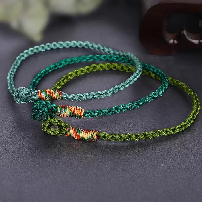 Bracelets de couple porte-bonheur tressés à quatre brins faits à la main, bracelets bouddhistes tibétains pour hommes, bijoux colorés pour femmes, cadeaux de navire chia