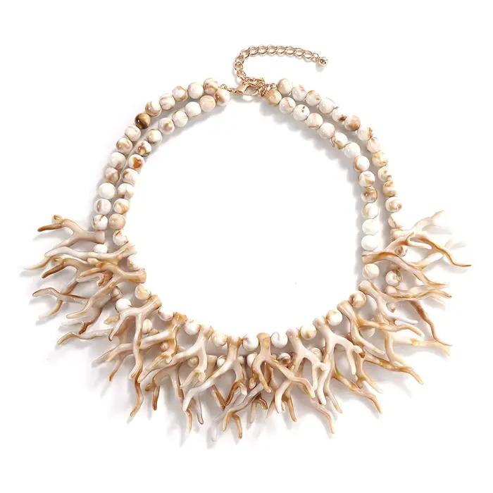 Collier de déclaration inspiré de corail Unique, accessoire de mode en perles multicolores pour femmes, Style Vintage, vêtements de fête accrocheurs
