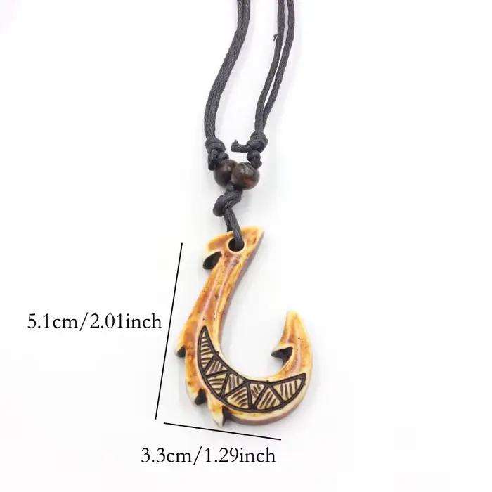 Collier d'hameçon Maori de nouvelle-zélande, pendentif d'hameçon pour homme, ras du cou, bijoux rétro, Imitation polynésienne, Maui, amulette