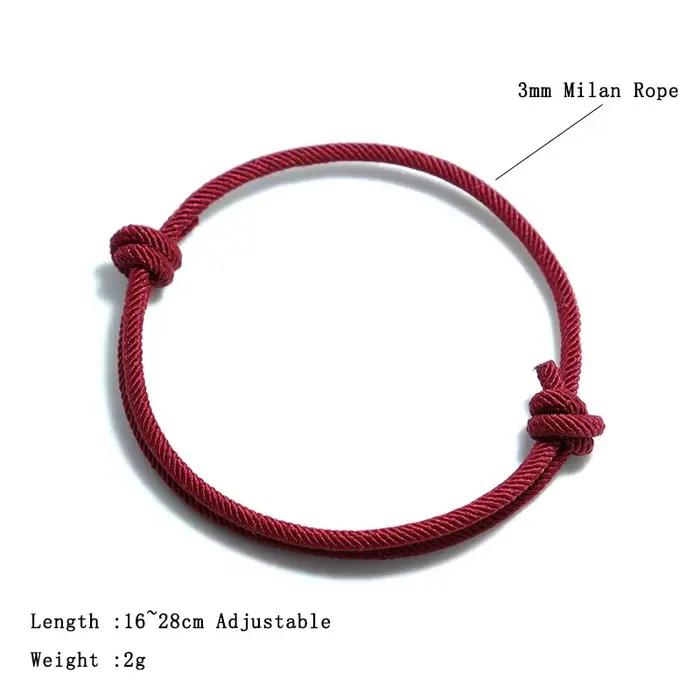 Bracelet en corde réglable fait à la main pour hommes, chaîne fine de 4mm, cadeau pour lui, fil porte-bonheur, nouvelle collection