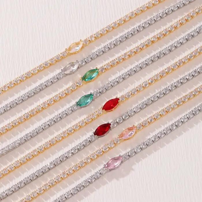 Bracelet tennis en zircone de bonne qualité pour femme, bracelet tendance hip-hop en cristal pour adolescente, chaîne pour la main, bijoux de mariage