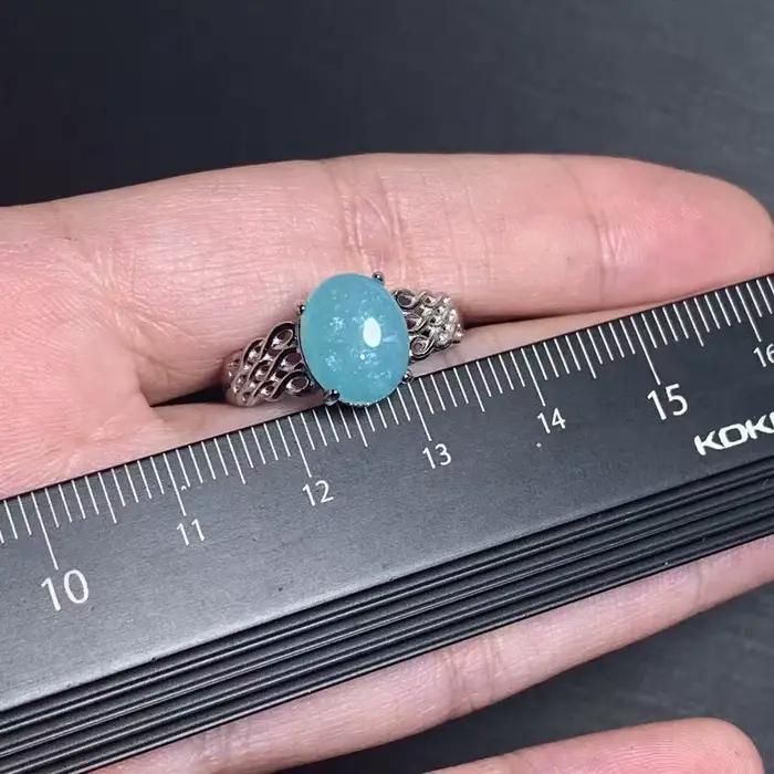 Bague réglable en Amazonite naturelle 56 pour femme, bijoux de haute qualité, style vintage, vente en gros