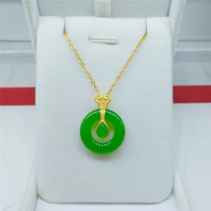 Bague en Jade naturel, pendentif, collier, bijoux réels, cadeaux Vintage pour femmes, pierre Talismans porte-bonheur, breloque en pierres précieuses sculptées