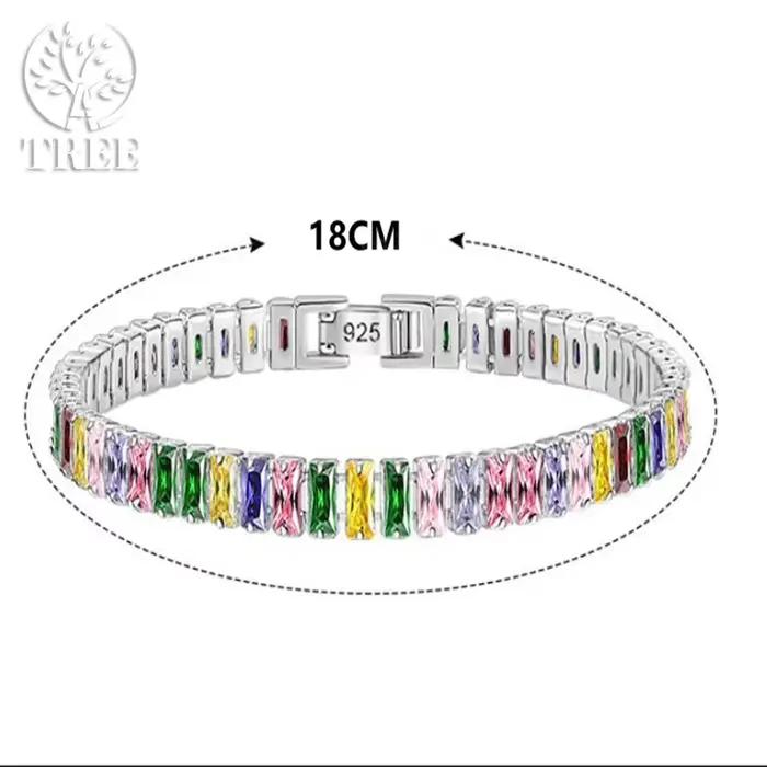 Offres spéciales 925 Bracelet en argent Sterling couleur Noble cristal main pour femmes hommes charme mariage concepteur bijoux cadeau fête 18 cm