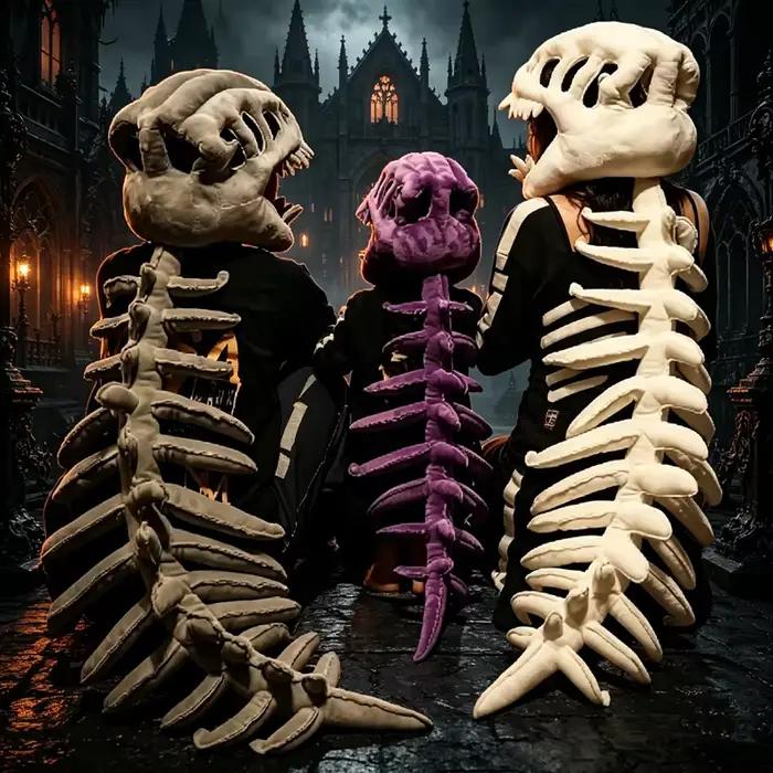 Coussin en forme de crâne de dinosaure - 5 couleurs, idéal pour les fêtes, les costumes de cosplay et la détente sur le canapé