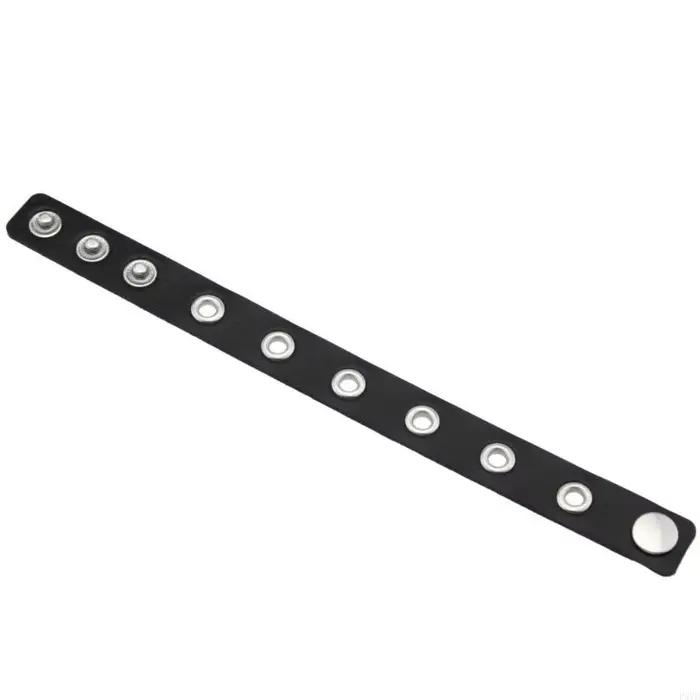 Bracelet gothique en cuir PU avec design minimaliste et ajustement réglable pour femmes occasions spéciales et streetwear