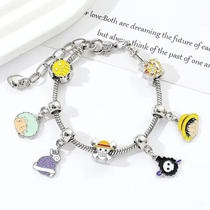 Bracelet en métal créatif et mignon, style One Piece, pour couple homme-femme, cadeau anime