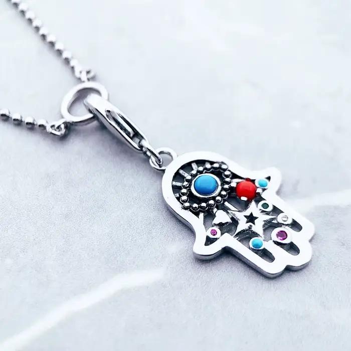 Collier breloque main de Fatima en argent Sterling 925, bijoux de marque bohème, mode Europe, cadeau pour femmes et hommes