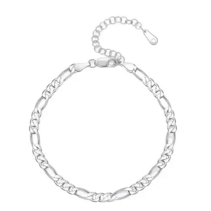 Bracelets de cheville en argent sterling 925, chaîne de 4MM y2k pour femmes et hommes, jolis bijoux de mariage, accessoires, cadeaux à la mode, tendance