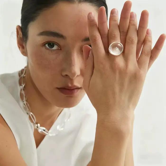 XIYANIKE – bagues réglables en cristal transparent élégantes pour femmes et filles, nouveaux bijoux à la mode, cadeau de fête, vente en gros
