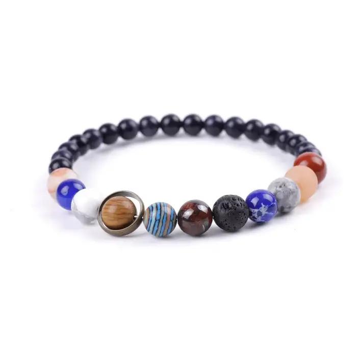Bracelet système solaire cosmique, huit planètes, Couple, ami, ciel, bijoux, accessoires faits à la main, cadeaux, offre spéciale