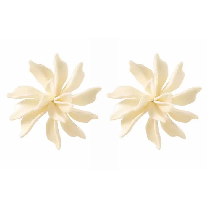 Boucles d'oreilles multicouches en résine tressée à motif floral 3D exagéré, nouveau style d'été, grandes fleurs, bijoux d'oreille tendance, style décontracté