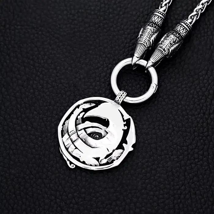 Collier pendentif corbeau Odin nordique, collier corbeau viking, amulette animale en acier inoxydable, bijoux de mode pour motards, cadeaux pour hommes et femmes