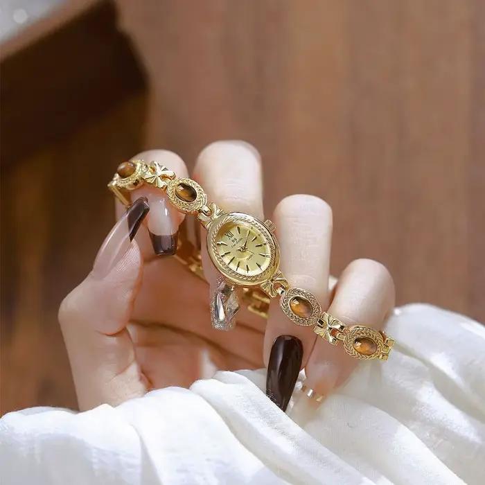 Montre-bracelet élégante pour femme, couleur Melard, montres rétro pour femmes d'affaires, montre-bracelet à quartz décorative exquise, cadeau pour femme