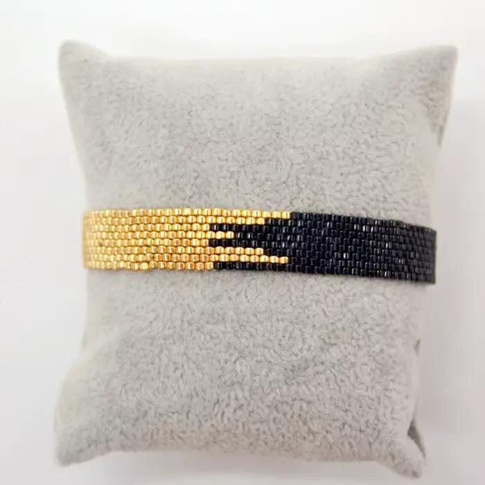 Bracelet de perles géométrie bohême motif de flèche créativité tissage à la main réglable femme simplicité ensemble de bracelets de perles de riz