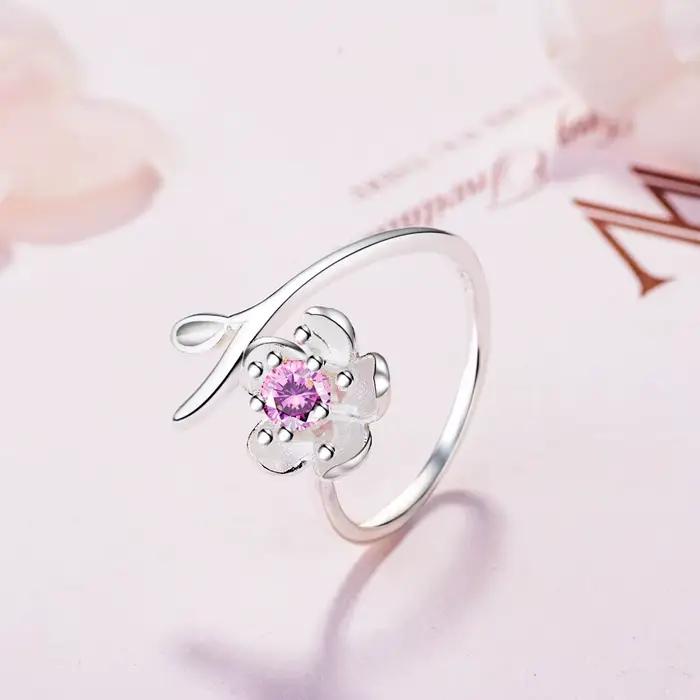 Nouvelle bague en argent 925, magnifique fleur pour femme, bijoux de mariage en argent sterling, fiançailles, zircon 5A, cadeaux, bague de fête tendance