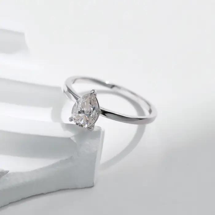 MODIAN D couleur poire coupe Moissanite bague 925 en argent Sterling goutte d'eau laboratoire diamant anneaux de mariage pour les femmes de mariage bijoux fins