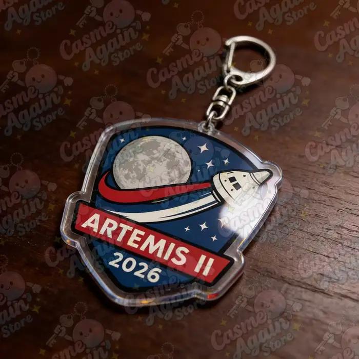Porte-clés Artemis II pour accessoires, breloques de sac, bijoux sur le thème de l'exploration spatiale Artemis II, cadeaux d'anniversaire pour amis