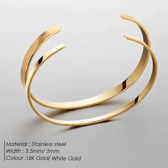Bracelet en acier inoxydable plaqué platine EManco Simple Unisex Paragraph Cuff pour homme, accessoires simples de luxe léger de haute qualité