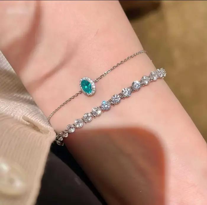 Bracelet en argent Sterling 925, ovale, rose, zircone cubique, Halo, chaîne fine réglable, pour femmes, bijoux élégants pour tous les jours, cadeau