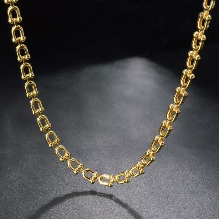 Hiphop Punk bordure cubique lien chaîne collier pour déclaration femmes homme collier couleur or tour de cou classique fête de mariage bijoux cadeau