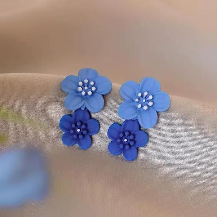 Boucles d'oreilles pendantes simples en forme de fleur de café pour femmes, nouveaux bijoux à la mode coréenne pour fête de mariage, accessoires de bijoux élégants pour filles