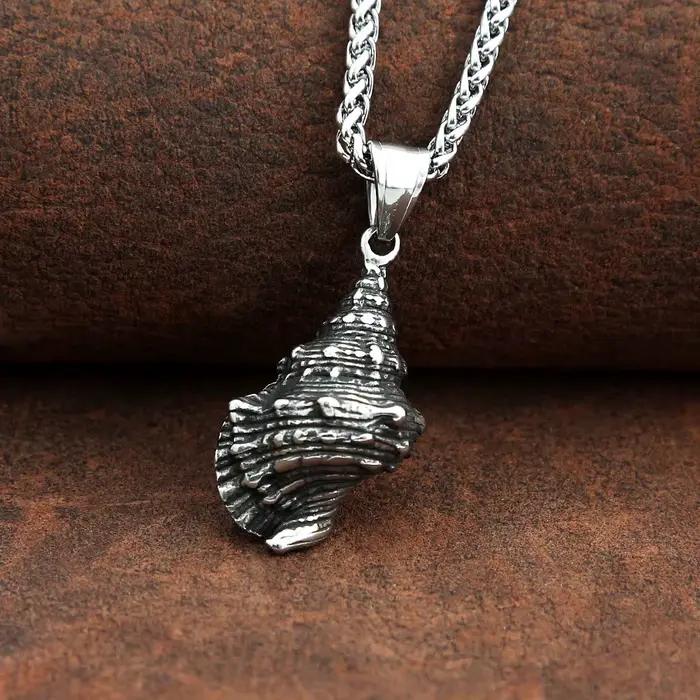 Colliers avec pendentif en coquillage en acier inoxydable pour hommes et femmes, Hip Hop, à la mode, pour la plage, le surf, bijoux créatifs, cadeau