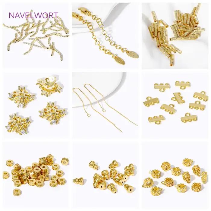 Boucles d'oreilles à long pompon plaqué or 18 carats, fil d'oreille en laiton, barre en U centrale et anneau ouvert, boucle d'oreille bricolage, accessoires exécutifs