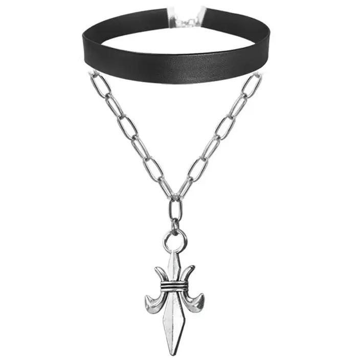 Boucles d'oreilles Cosplay Anime Misa Amane pour femmes, Y2K, croix gothique, Clip d'oreille et pendentif, collier, accessoires de Costumes d'halloween
