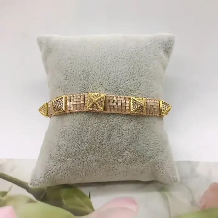 Ensemble de bracelets bohémien en perles de riz pour femmes, réglables, tissés à la main, géométrie, Rivets en coquillage, bijoux de perles polyvalents à la mode