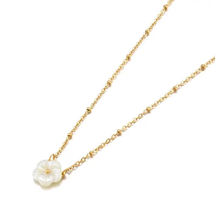 JeeMango – Bracelet délicat et élégant en forme de coquille de fleur pour femmes, chaîne en acier inoxydable plaqué or, bijoux étanches B26015