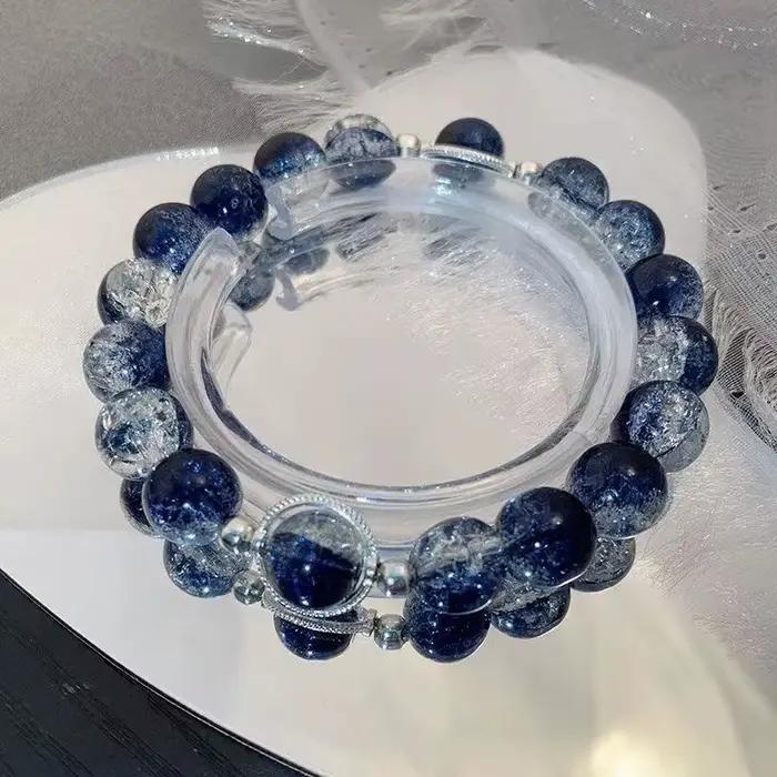 Bracelet de luxe galaxie planète pour femmes, pop-corn, perles d'opale de cristal, pendentif plume papillon, bijoux Harajuku, cadeaux