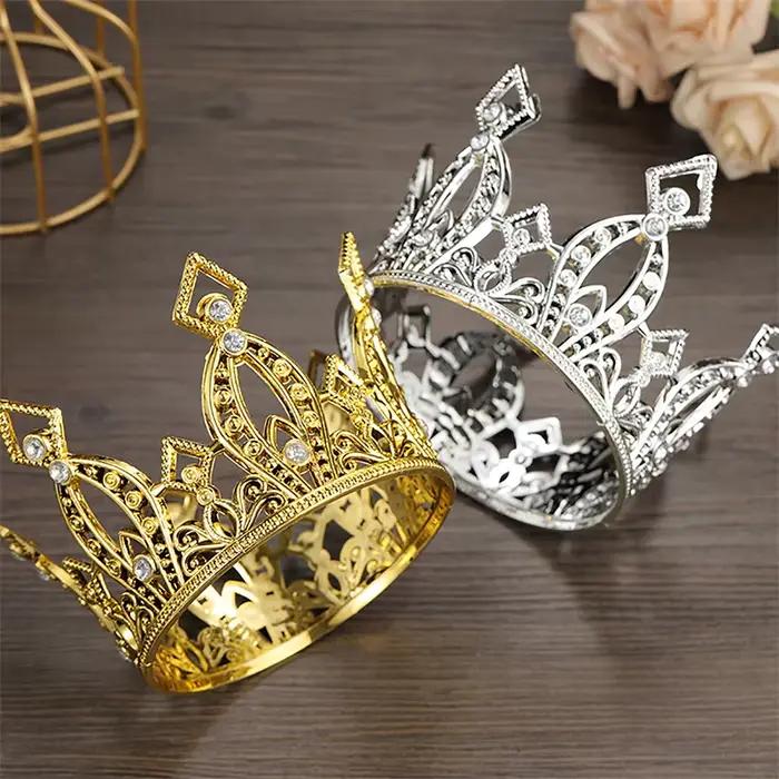 Diadèmes de mariage en cristal pour patients, petite couronne, bijoux de tête décoratifs, petit diadème pour enfants, accessoires pour cheveux, cuisson de gâteau de mariée