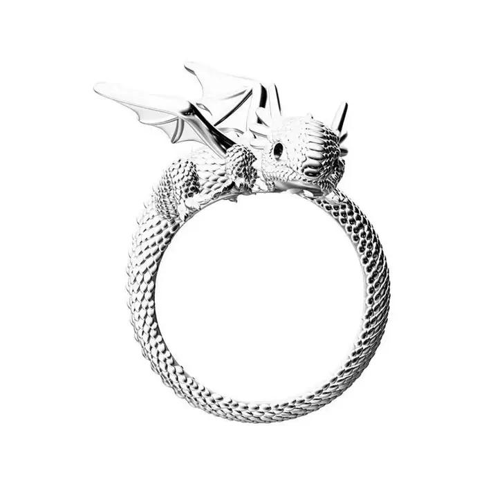 Bagues d'ouverture Vintage Dragon foncé pour hommes et femmes, Animal mignon, couleur argent, métal Punk, mode, bijoux de fête